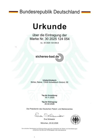 Marken Eintragung Sicheres-Bad