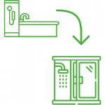 Umbau Badewanne und Duschwanne zum barrierearmen Duschbereich